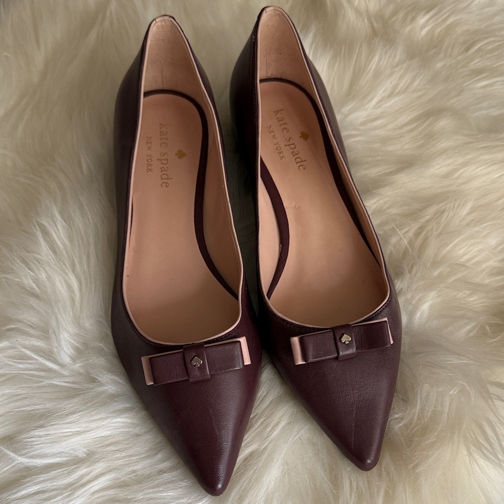Kate Spade Plum Bow Flats Neela size 7